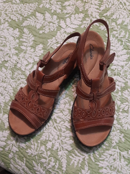 Clarks Shoes - Clarks Women's Brown Leather Slingback Sandals
